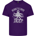 Born to Dive Deep Scuba Diving Diver Mens Cotton T-Shirt Tee Top Purple