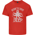 Born to Dive Deep Scuba Diving Diver Mens Cotton T-Shirt Tee Top Red