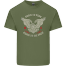 Born to Ride Biker Motorcycle Motorbike Mens Cotton T-Shirt Tee Top Military Green