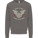 Born to Ride Biker Motorcycle Motorbike Mens Sweatshirt Jumper Charcoal