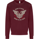 Born to Ride Biker Motorcycle Motorbike Mens Sweatshirt Jumper Maroon
