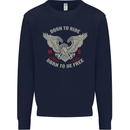 Born to Ride Biker Motorcycle Motorbike Mens Sweatshirt Jumper Navy Blue