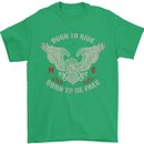 Born to Ride Biker Motorcycle Motorbike Mens T-Shirt Cotton Gildan Irish Green