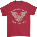 Born to Ride Biker Motorcycle Motorbike Mens T-Shirt Cotton Gildan Red