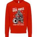 Born to Ride Motocross MotoX Dirt Bike Kids Sweatshirt Jumper Bright Red