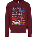 Boy Calls Me Mimi Autistic Autism Awareness Mens Sweatshirt Jumper Maroon