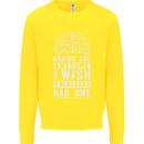 Brains Are Awesome Funny Sarcastic Slogan Kids Sweatshirt Jumper Yellow
