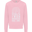 Brains Are Awesome Funny Sarcastic Slogan Mens Sweatshirt Jumper Light Pink