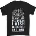 Brains Are Awesome Funny Sarcastic Slogan Mens T-Shirt Cotton Gildan Black