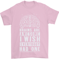 Brains Are Awesome Funny Sarcastic Slogan Mens T-Shirt Cotton Gildan Light Pink