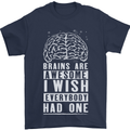 Brains Are Awesome Funny Sarcastic Slogan Mens T-Shirt Cotton Gildan Navy Blue