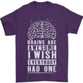 Brains Are Awesome Funny Sarcastic Slogan Mens T-Shirt Cotton Gildan Purple