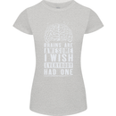 Brains Are Awesome Funny Sarcastic Slogan Womens Petite Cut T-Shirt Sports Grey