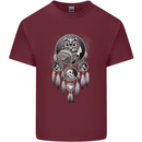 Bring the Nightmare Tribal Owl Skull Gothic Mens Cotton T-Shirt Tee Top Maroon