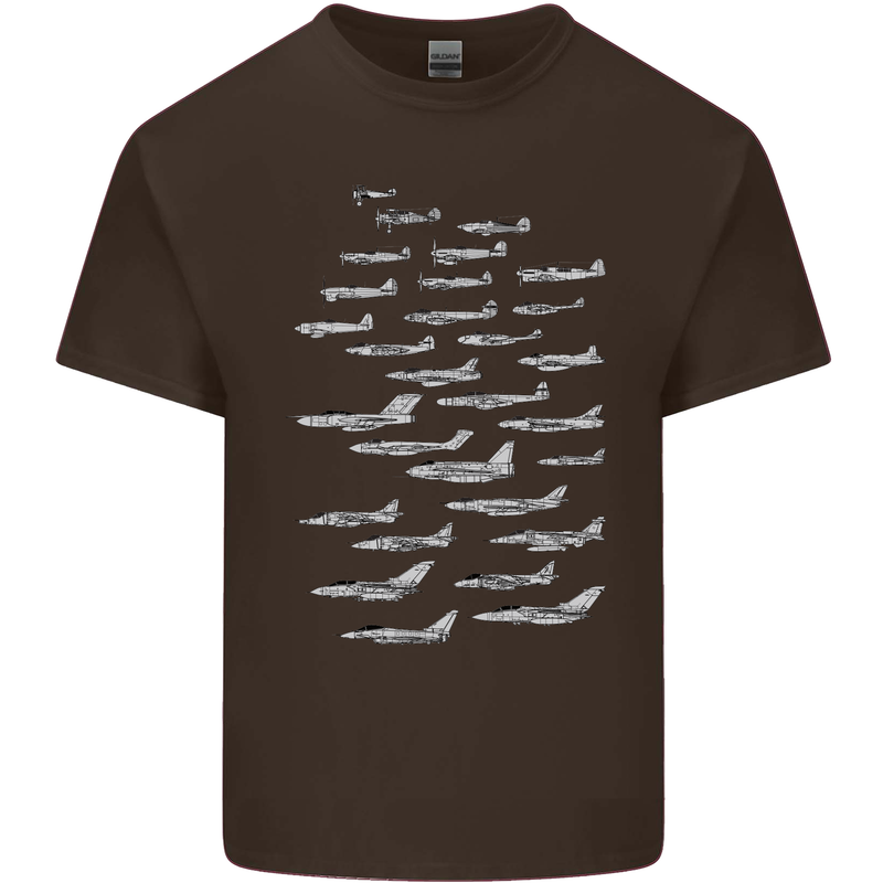 British RAF Fighters Royal Air Force Planes Kids T-Shirt Childrens Chocolate