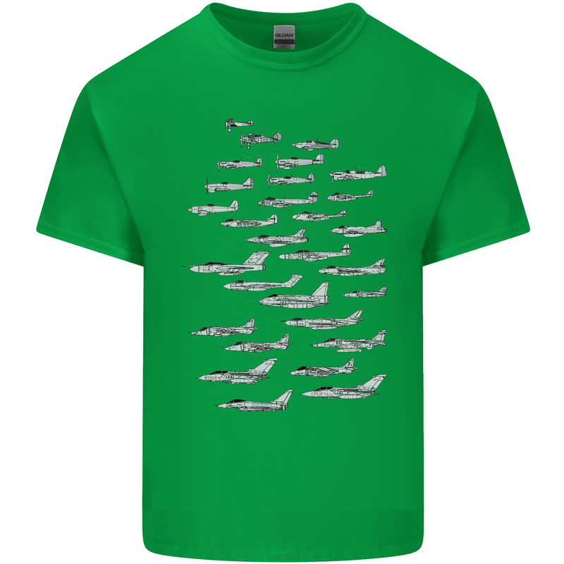 British RAF Fighters Royal Air Force Planes Kids T-Shirt Childrens Irish Green