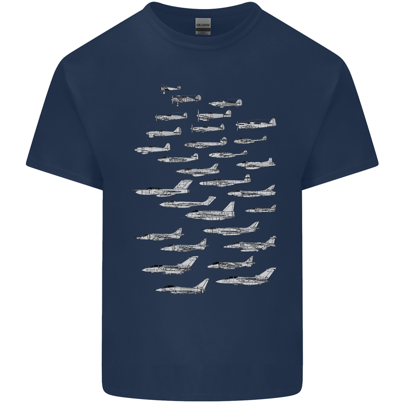 British RAF Fighters Royal Air Force Planes Kids T-Shirt Childrens Navy Blue