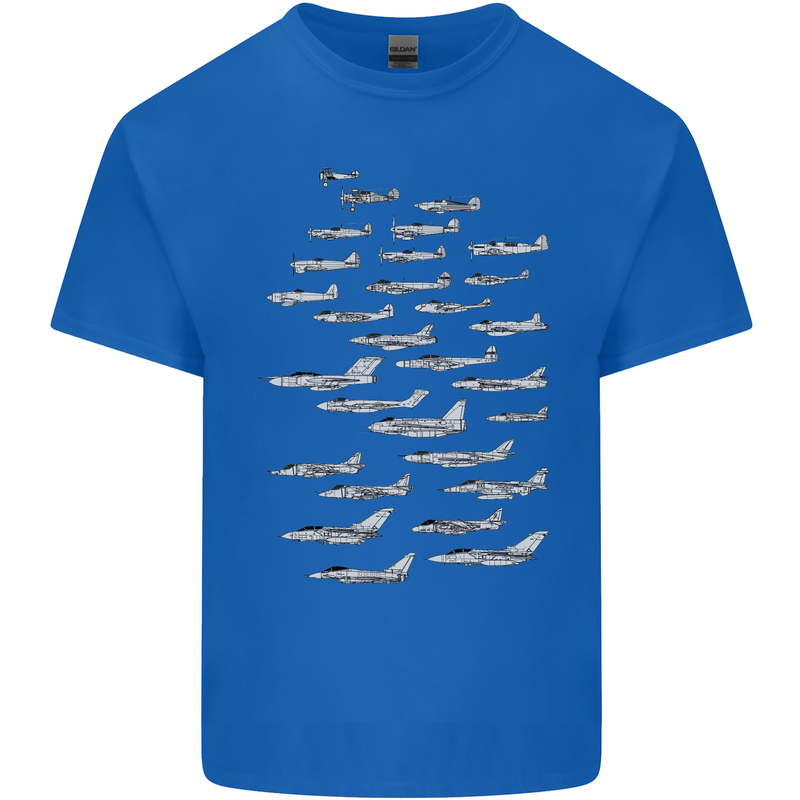 British RAF Fighters Royal Air Force Planes Kids T-Shirt Childrens Royal Blue
