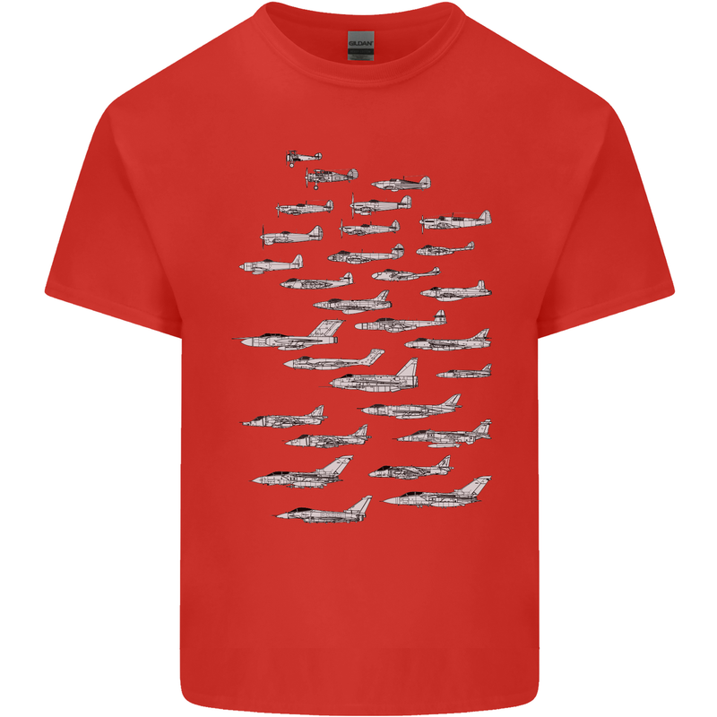 British RAF Fighters Royal Air Force Planes Mens Cotton T-Shirt Tee Top Red