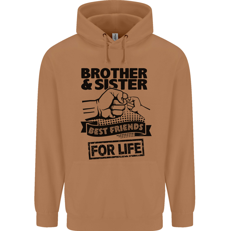 Brother & Sister Best Friends Siblings Mens 80% Cotton Hoodie Caramel Latte