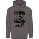 Brother & Sister Best Friends Siblings Mens 80% Cotton Hoodie Charcoal