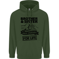 Brother & Sister Best Friends Siblings Mens 80% Cotton Hoodie Forest Green