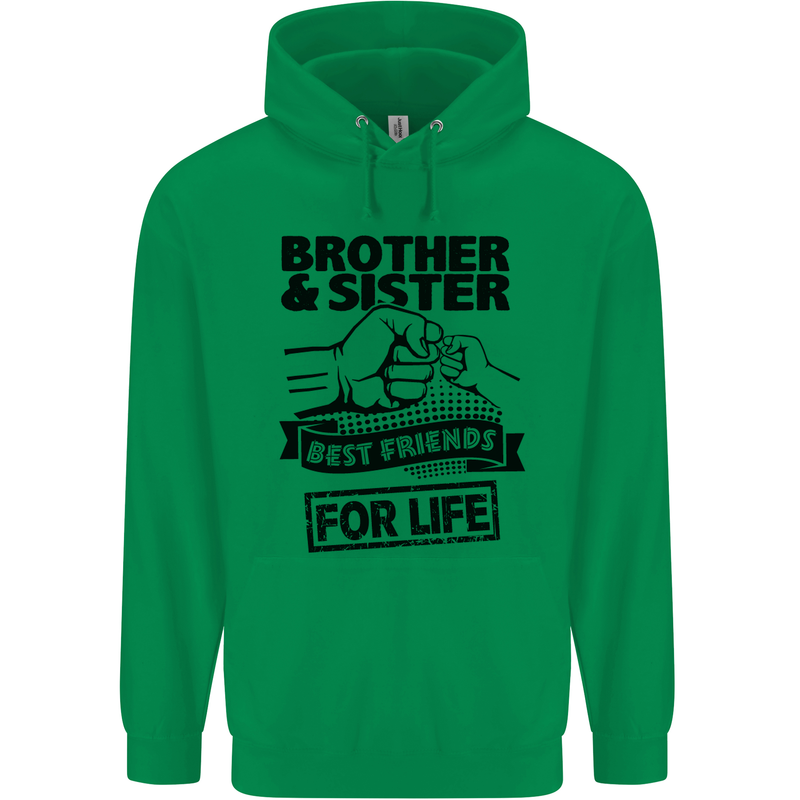 Brother & Sister Best Friends Siblings Mens 80% Cotton Hoodie Irish Green