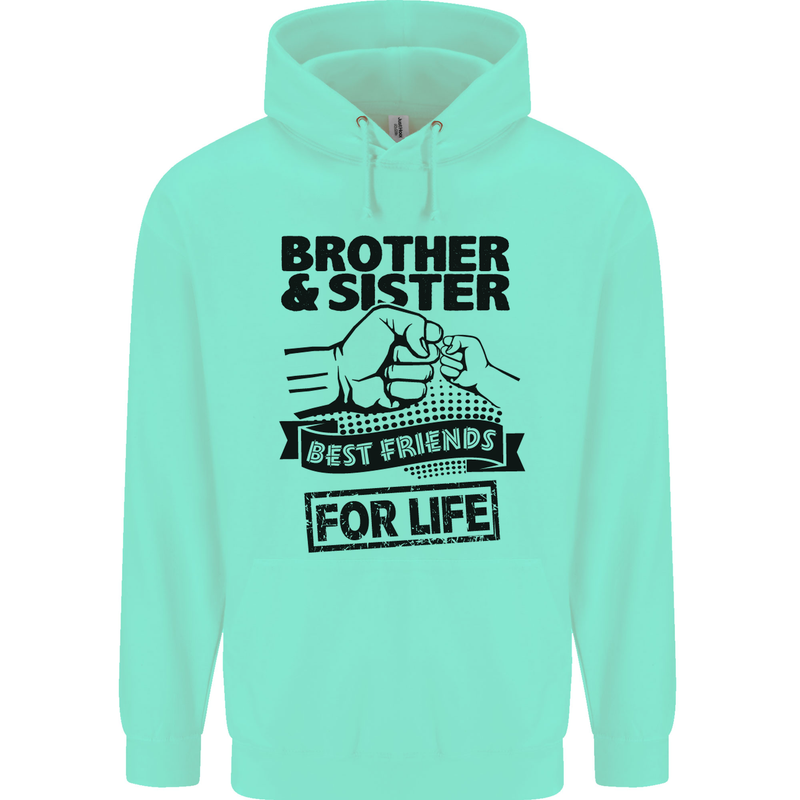 Brother & Sister Best Friends Siblings Mens 80% Cotton Hoodie Peppermint