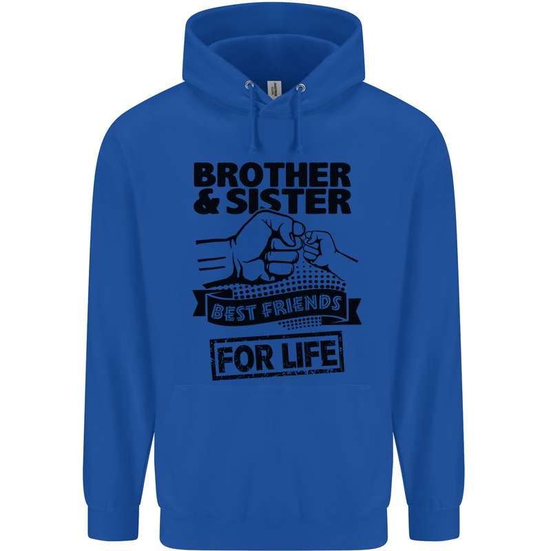 Brother & Sister Best Friends Siblings Mens 80% Cotton Hoodie Royal Blue