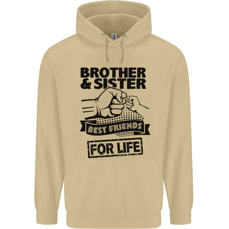 Brother & Sister Best Friends Siblings Mens 80% Cotton Hoodie Sand
