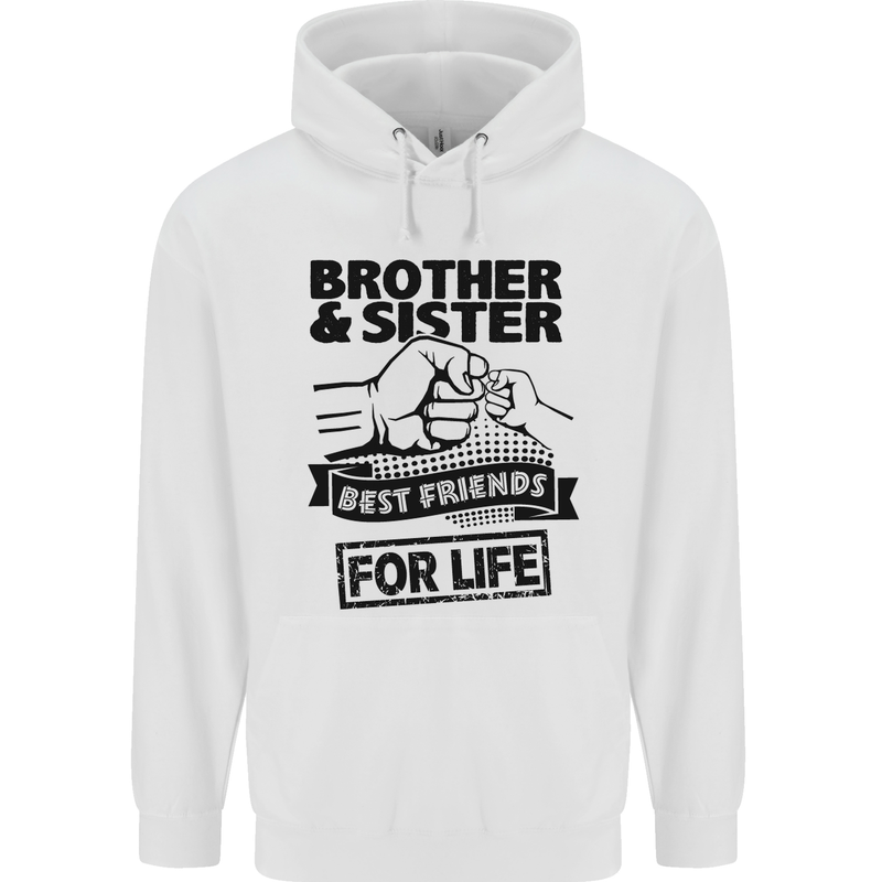 Brother & Sister Best Friends Siblings Mens 80% Cotton Hoodie White