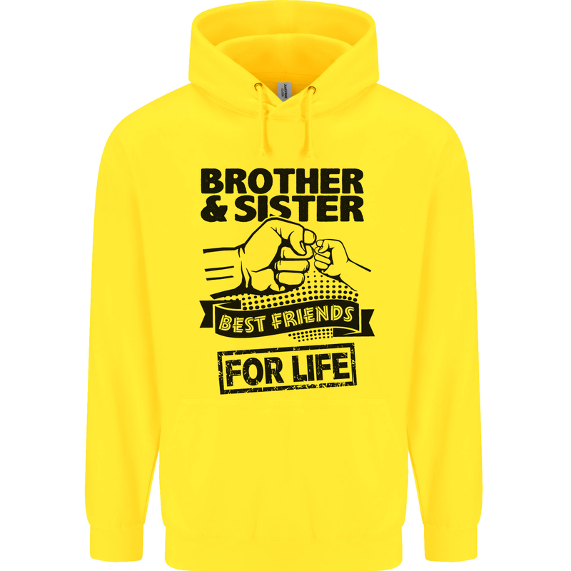 Brother & Sister Best Friends Siblings Mens 80% Cotton Hoodie Yellow