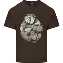 Bulldog Gym Bodybuilding Training Top Mens Cotton T-Shirt Tee Top Dark Chocolate