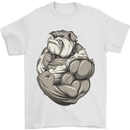 Bulldog Gym Bodybuilding Training Top Mens T-Shirt Cotton Gildan White