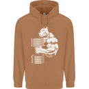 Bulldog Gym Training Top Bodybuilding Mens 80% Cotton Hoodie Caramel Latte