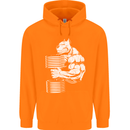 Bulldog Gym Training Top Bodybuilding Mens 80% Cotton Hoodie Orange