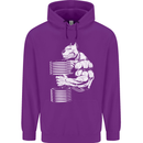 Bulldog Gym Training Top Bodybuilding Mens 80% Cotton Hoodie Purple