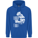 Bulldog Gym Training Top Bodybuilding Mens 80% Cotton Hoodie Royal Blue