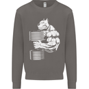 Bulldog Gym Training Top Bodybuilding Mens Sweatshirt Jumper Charcoal