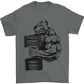 Bulldog Gym Training Top Weightlifting Mens T-Shirt Cotton Gildan Charcoal