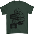 Bulldog Gym Training Top Weightlifting Mens T-Shirt Cotton Gildan Forest Green