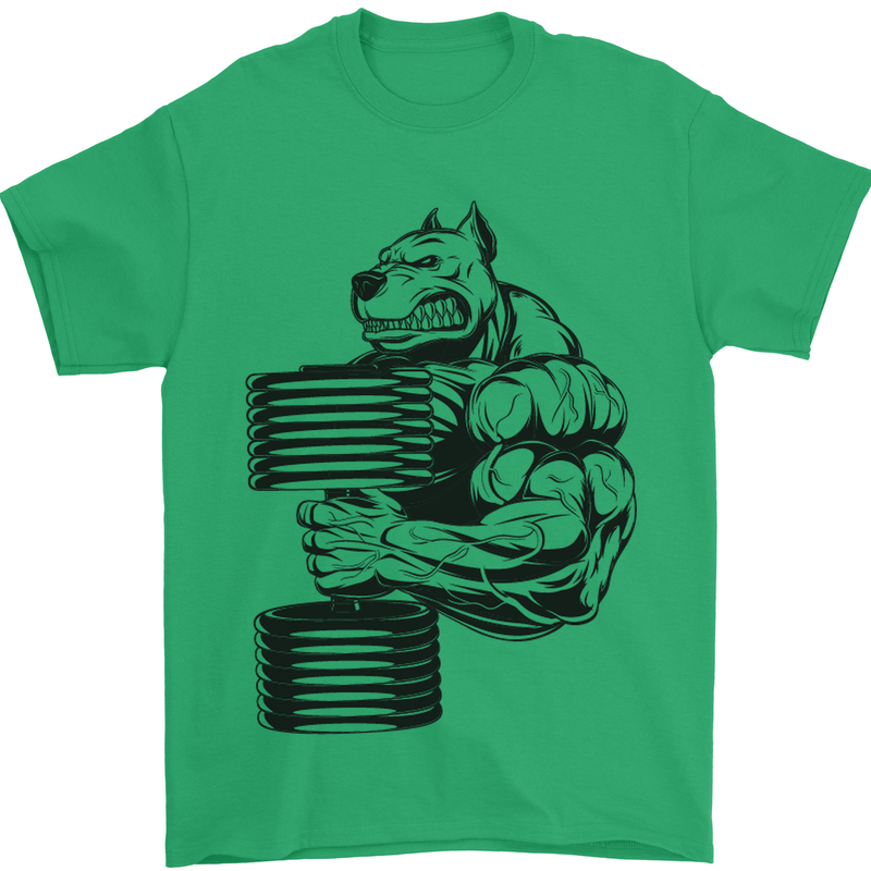 Bulldog Gym Training Top Weightlifting Mens T-Shirt Cotton Gildan Irish Green