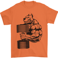 Bulldog Gym Training Top Weightlifting Mens T-Shirt Cotton Gildan Orange