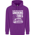 Burning Tires Car Drifting Mens 80% Cotton Hoodie Purple