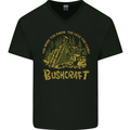 Bushcraft Funny Outdoor Persuits Camping Scouts Mens V-Neck Cotton T-Shirt Black