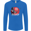 Bushido Samurai Warrior Sword Ronin MMA Mens Long Sleeve T-Shirt Royal Blue