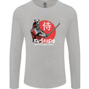 Bushido Samurai Warrior Sword Ronin MMA Mens Long Sleeve T-Shirt Sports Grey