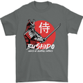 Bushido Samurai Warrior Sword Ronin MMA Mens T-Shirt Cotton Gildan Charcoal