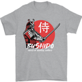 Bushido Samurai Warrior Sword Ronin MMA Mens T-Shirt Cotton Gildan Sports Grey