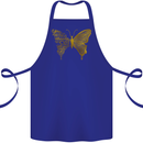 Butterfly Inspirational Quote Rhopalocera Cotton Apron 100% Organic Royal Blue